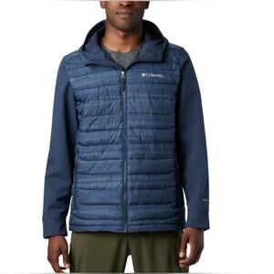 Columbia Men's Sz Small Powder Lite™ Hybrid Jacket Collegiate Navy Hooded